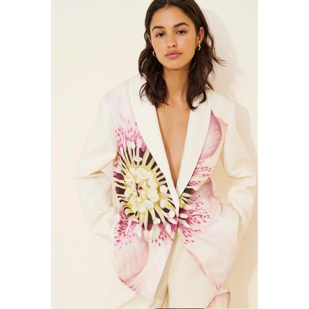 Significant Other Rowan Oversized Floral Blazer, Cream & Pink, Sz US6
